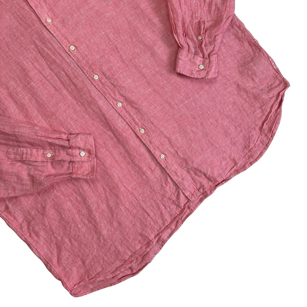 Polo Ralph Lauren Linen Long Sleeve Button Down Shirt Big & Tall Men 3XB Pink - Picture 3 of 11